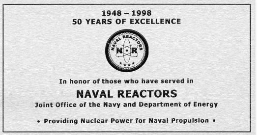 Previously located on Panel 35, Naval Reactors 